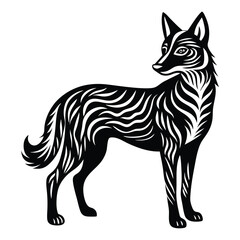 Dingo silhouette line art vector illustration