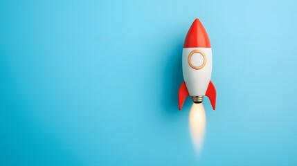 Rocket launch symbolizing innovation and breakthrough ideas
