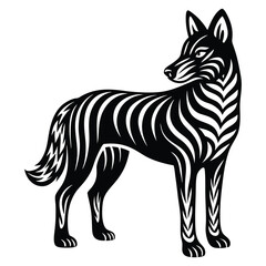 Dingo silhouette line art vector illustration