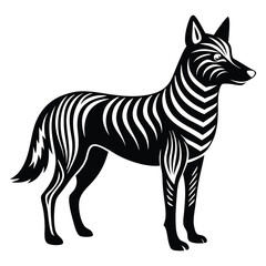 Dingo silhouette line art vector illustration