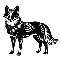 Dingo silhouette line art vector illustration