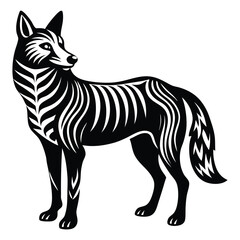 Dingo silhouette line art vector illustration