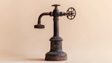 Antique, Ornate,  Rusty Metal Faucet Sculpture