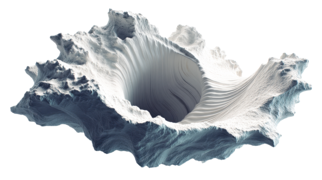 A stunning 3D representation of a vortex. transparent background