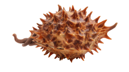 Spiky seed pod on a white background. transparent background