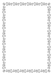 シンプルな手書きのかわいいベビー服の四角フレーム