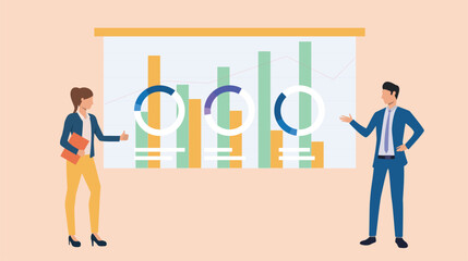 Business Discussion with teammates abstract vector illustration 