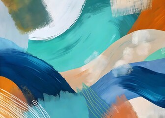 Vibrant Abstract Waves Colorful Brushstrokes Modern Art Design Inspiration