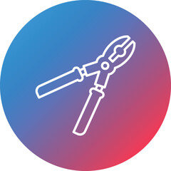 Cutter Line Gradient Circle Background Icon