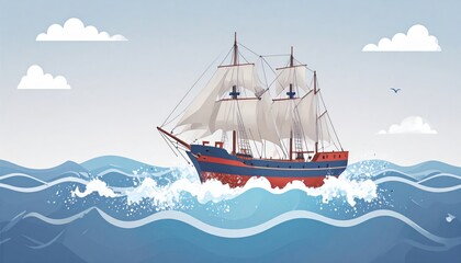 ship sailing through rough waters representing the stoic concept of enduring through life challenges