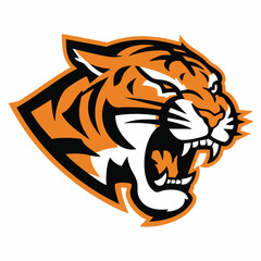 A bold and powerful tiger logo design featuring a fierce tiger head or full-body illustration, symbolizing strength, courage, and leadership. Perfect for sports teams, adventure brands, wildlife organ