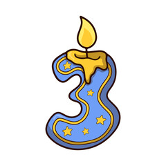 Birthday Candle Illustration – Flat Hand-Drawn Style