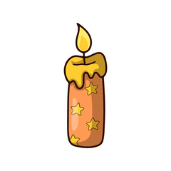 Birthday Candle Illustration – Flat Hand-Drawn Style