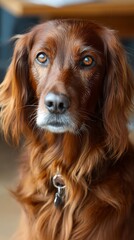 Captivating Irish Setter portrait soulful gaze