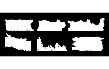 Fototapeta premium Collection of Black Grunge Brush Strokes