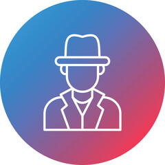 Detective Line Gradient Circle Background Icon