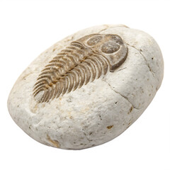 Fossil stone isolated on a transparent background