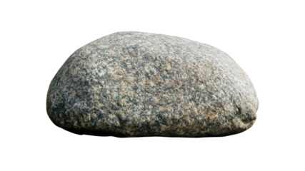 Smooth Grey Boulder Isolated on Transparent Background
