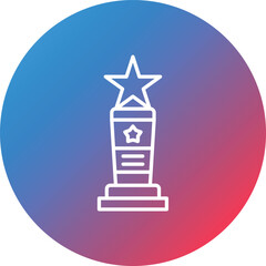 Award Line Gradient Circle Background Icon