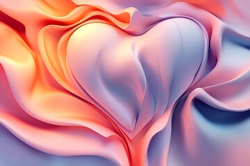 Vibrant Heart-Shaped 3D Design with a Smooth Polished Surface
