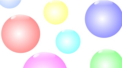 Pastel Color Bubbles on White Background – Soft Abstract Spheres Design

