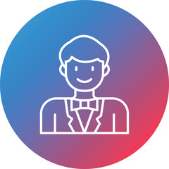 Actor Line Gradient Circle Background Icon