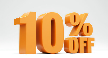 10% off 3d isolated on a white background