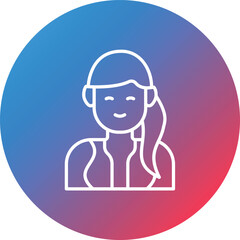 Actress Line Gradient Circle Background Icon