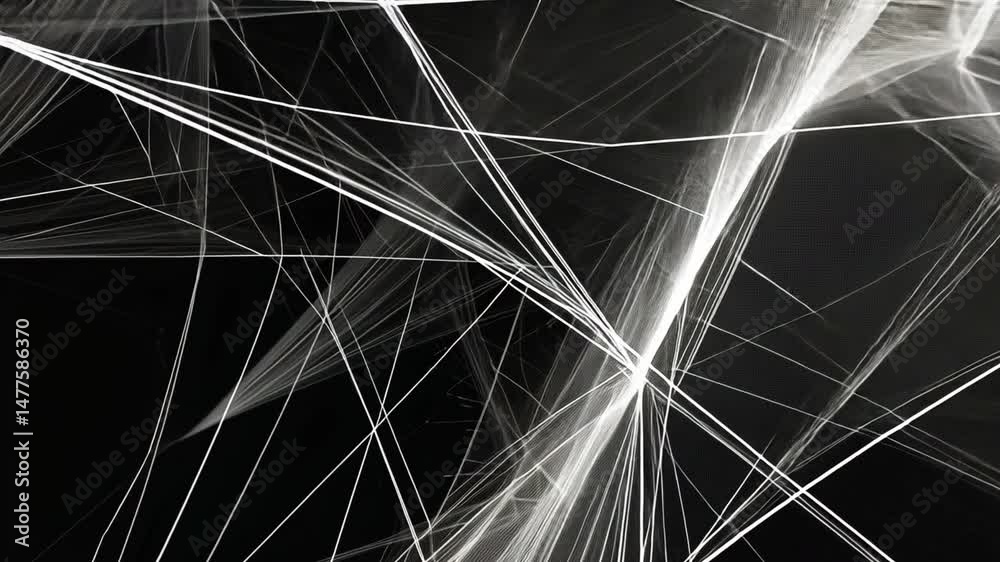 Aufkleber Dynamic Abstract Composition Intersecting Lines and Light Patterns in Dark Background, Showcasing Modern Design and Movement Through Intricate Patterns.