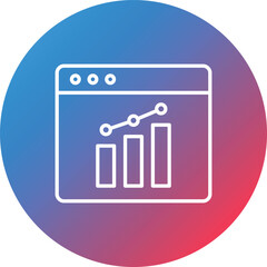 Stock Market Webpage Line Gradient Circle Background Icon