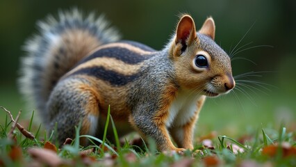 Fototapeta premium Squirrel Outdoor Standing Art Picture