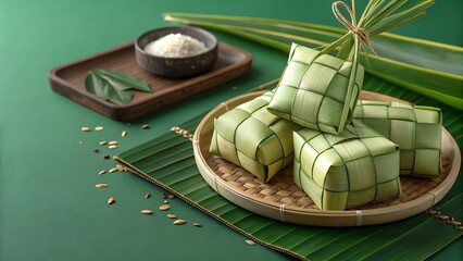 Ketupat on a Plate: A Traditional Ramadan Delicacy for Festive Gatherings
