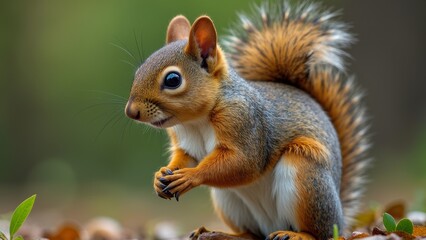 Obraz premium Squirrel Outdoor Eating Art Picture