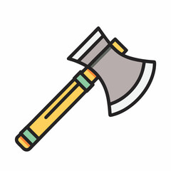 Minimalist Axe Icon Illustration Vector Design.