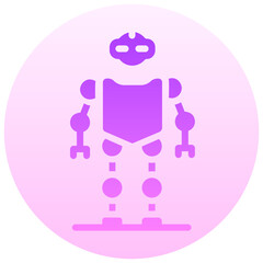 robot vector round gradient icon
