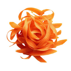 Close-up of a Pile of Raw Shredded Carrots, Resembling a Flower