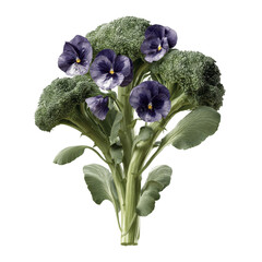 Broccoli and Pansies A Surreal Botanical Fusion