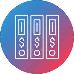 Business Files Line Gradient Circle Background Icon