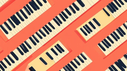 Naklejka premium Piano keyboard pattern