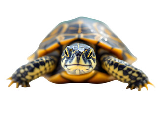 Obraz premium Closeup Yellow Black Tortoise Shell Reptile Wildlife Nature Animal Photography Detailed Image Beautiful Exotic Tropical Turtle Wildlife Pet Slow Fauna Scaly 