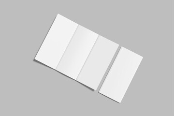 realistic brochure trifold blank mockup design 3D