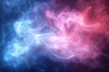 Fototapeta premium Colorful smoke of blue and pink ethereal patterns