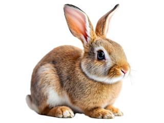 Obraz premium Adorable Brown Rabbit Fluffy Fur Soft Pet Animal Cute Bunny Easter Wildlife Nature Photography Studio Shot Isolated Background Long Ears Eyes Nose Hair Fauna 