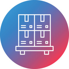 Packages Line Gradient Circle Background Icon