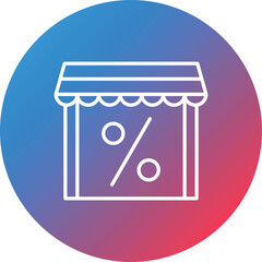 Friday Sale Line Gradient Circle Background Icon