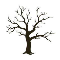 Gnarly Old Bare Tree Silhouette