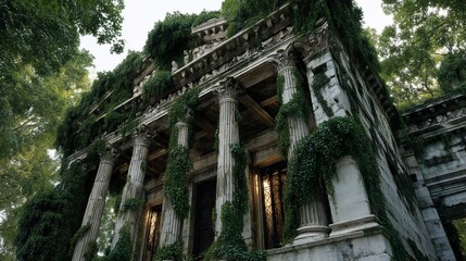 Ruined grandeur overgrown