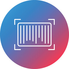 Barcode Line Gradient Circle Background Icon