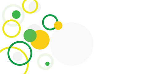 yellow grey and green circle banner background. Vector abstract graphic design banner pattern background template.