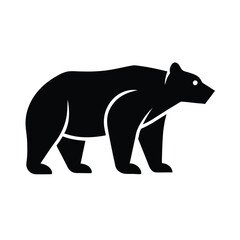 Minimalist black bear silhouette illustration representing wildlife mammal nature and outdoor adventure concepts